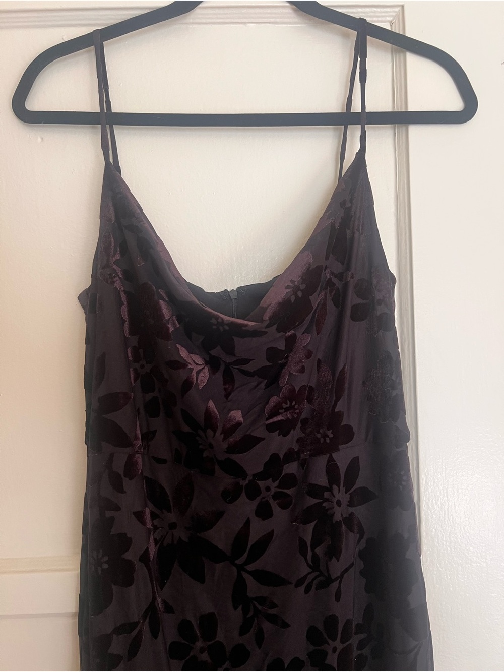 Black Velvet Floral Slip Dress
